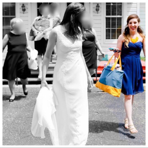 David’s Bridal Chiffon Dress in Marine blue - Picture 5 of 5